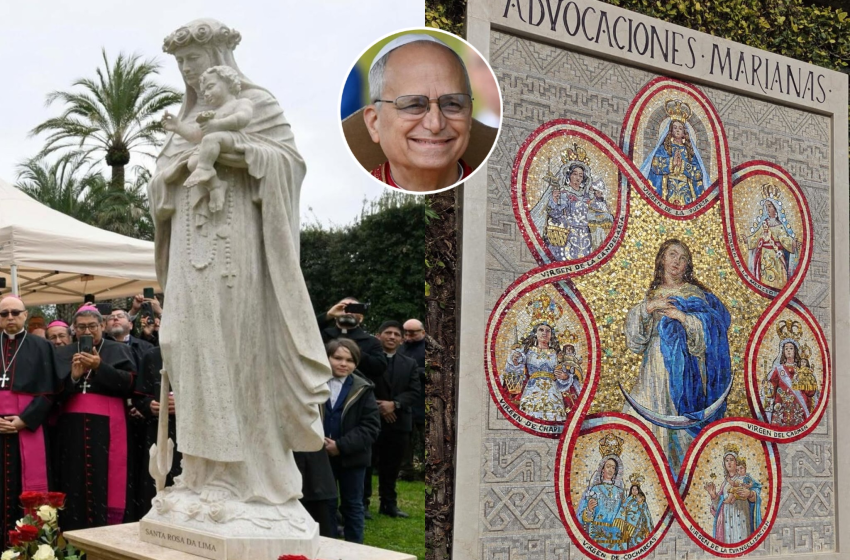  Papa León XIV inaugura mosaico mariano y estatua de Santa Rosa de Lima en el Vaticano